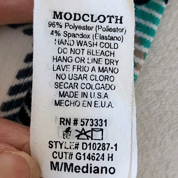 ModCloth‎ Gilli Dress Womens Small  Turquoise Plaid Stretch Comfort Party Office - Picture 12 of 14